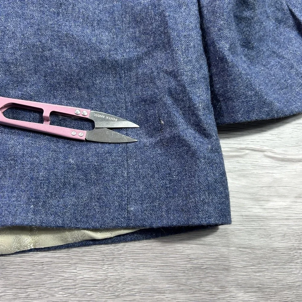 Patrick James Blazer Mens 38S Blue Wool Cashmere Sport Coat Lanificio di Pray‎